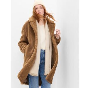 NWT Gap Sherpa Bright Brown Caramel Teddy Coat
